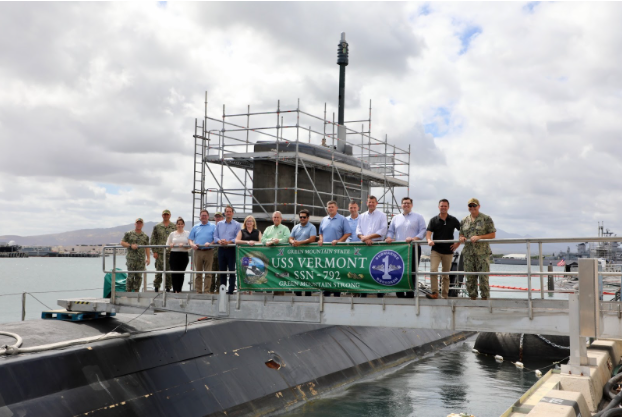 Photo of the delegation touring the USS Vermont